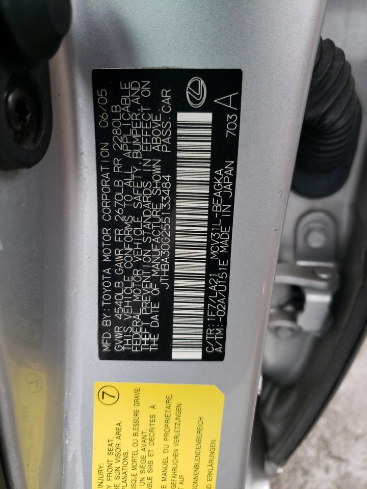 Photo 10 from auction – 2005 LEXUS ES 330 with VIN JTHBA30G255133484