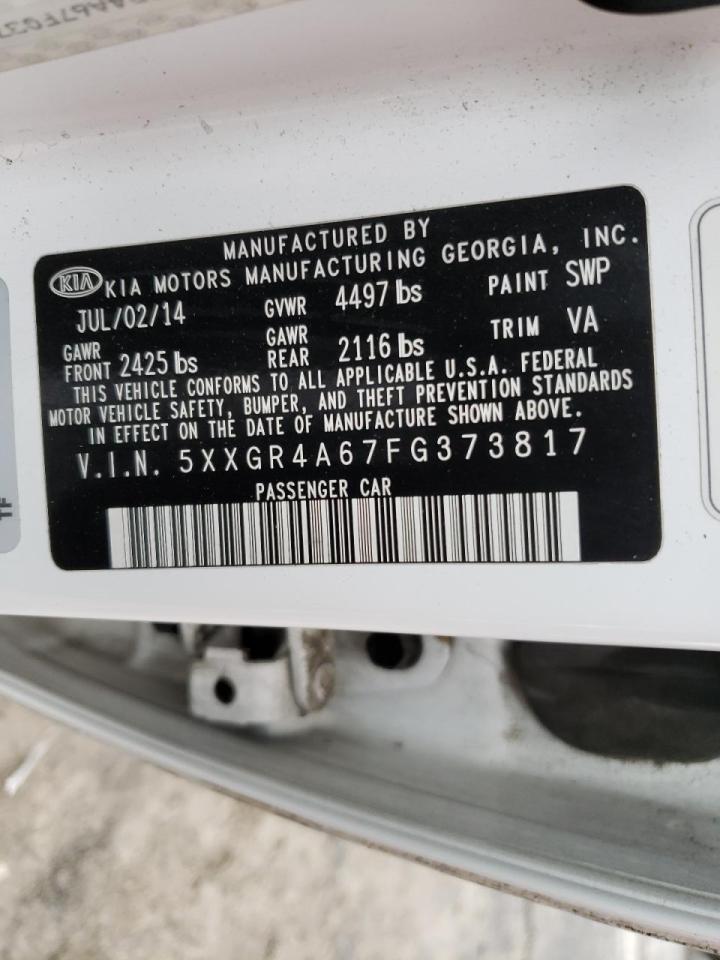 Photo 10 from auction – 2015 KIA OPTIMA SX with VIN 5XXGR4A67FG373817