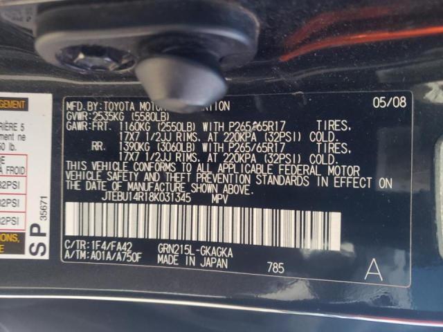 Photo 10 from auction – 2008 TOYOTA 4RUNNER SR with VIN JTEBU14R18K031345