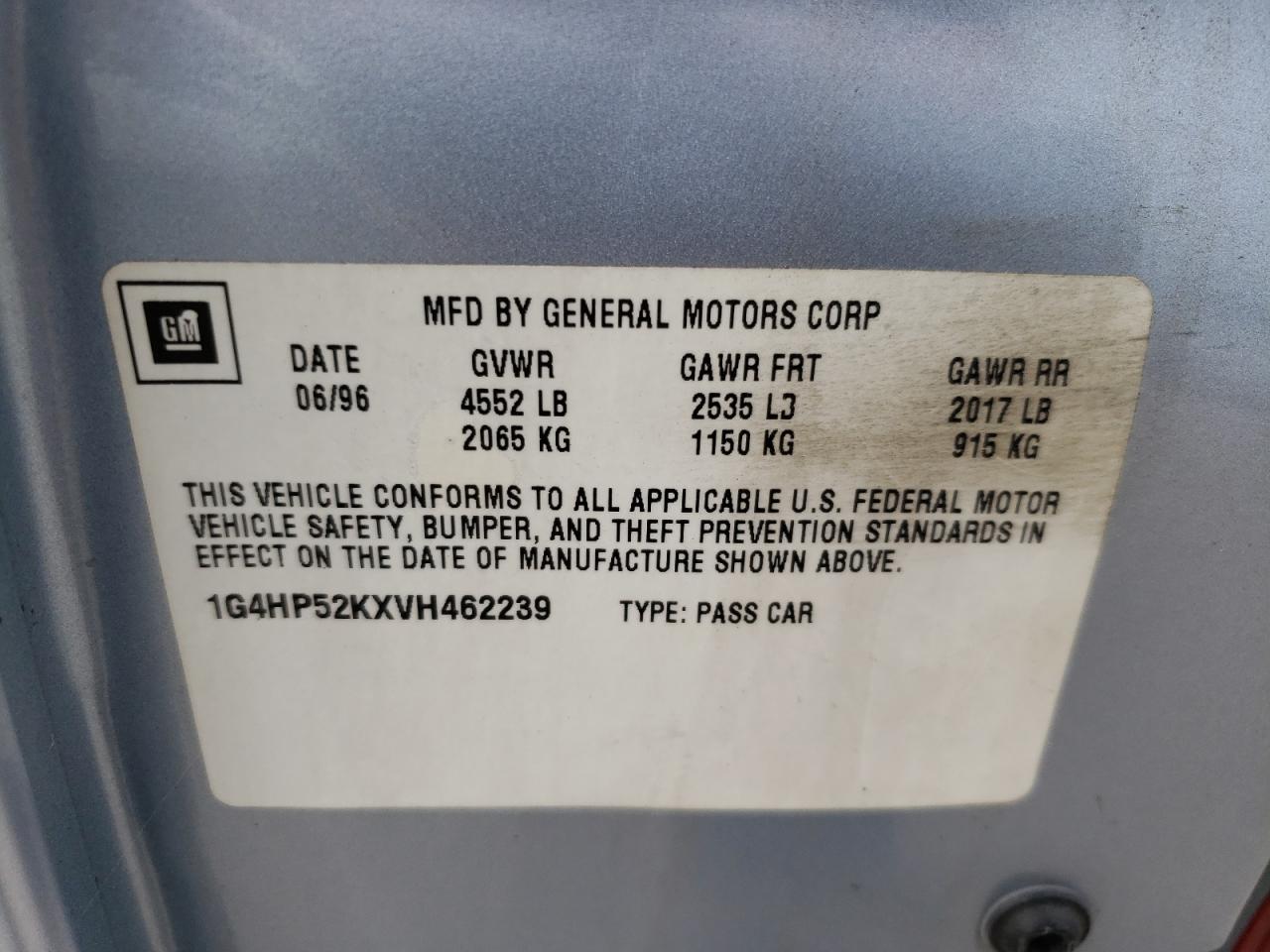 Photo 10 from auction – 1997 BUICK LESABRE with VIN 1G4HP52KXVH462239