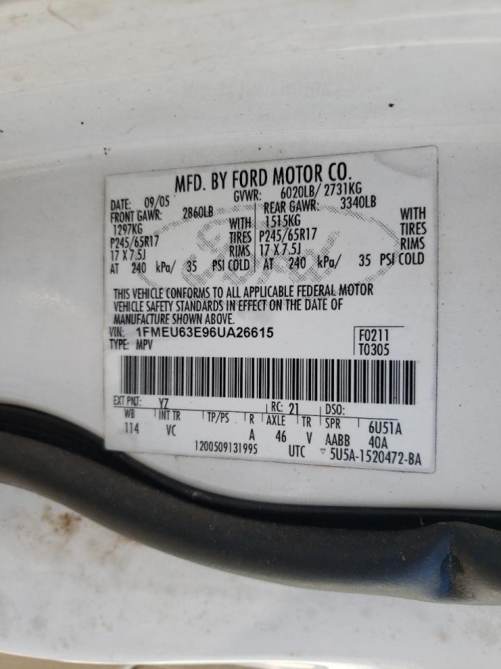Photo 10 from auction – 2006 FORD EXPLORER X with VIN 1FMEU63E96UA26615