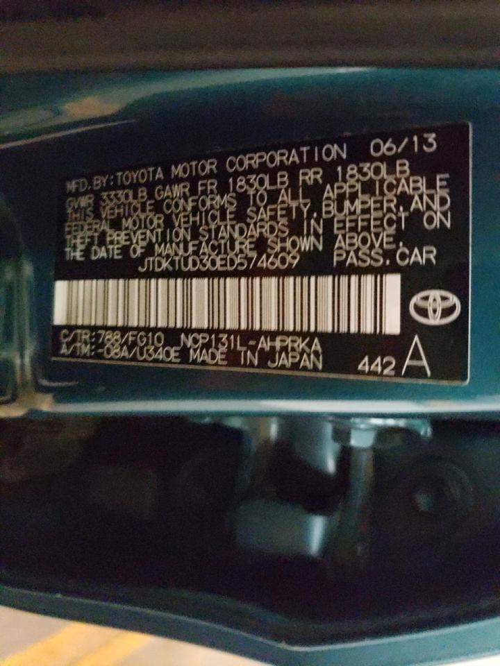 Photo 10 from auction – 2014 TOYOTA YARIS with VIN JTDKTUD30ED574609