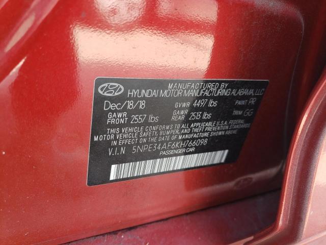 Photo 10 from auction – 2019 HYUNDAI SONATA LIM with VIN 5NPE34AF6KH766098