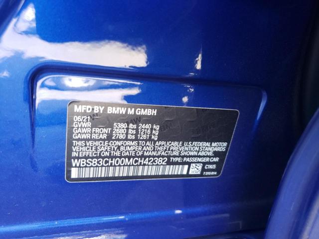 Photo 10 from auction – 2021 BMW M5 with VIN WBS83CH00MCH42382