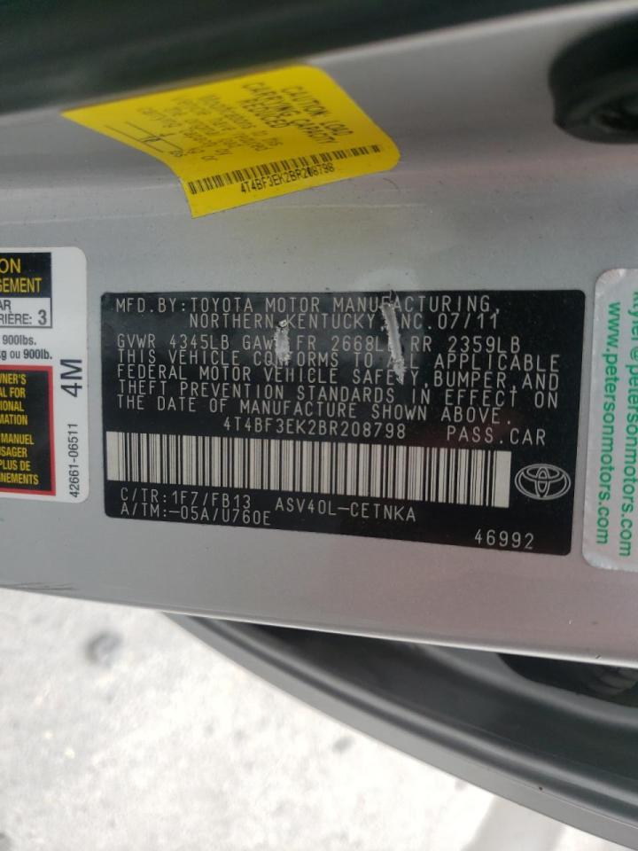 Photo 10 from auction – 2011 TOYOTA CAMRY BASE with VIN 4T4BF3EK2BR208798