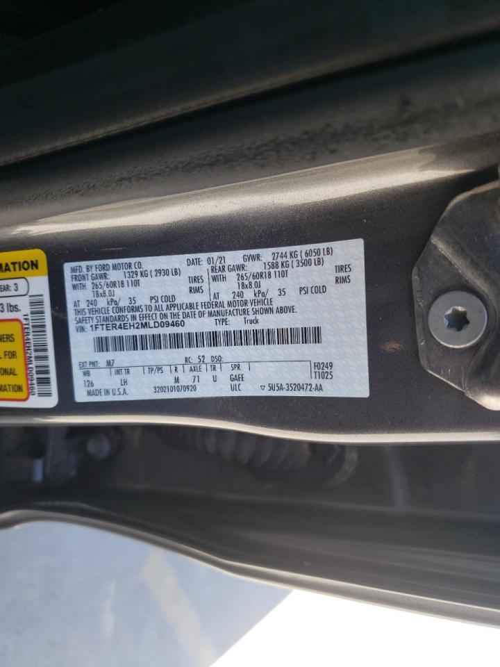Photo 10 from auction – 2021 FORD RANGER XL with VIN 1FTER4EH2MLD09460