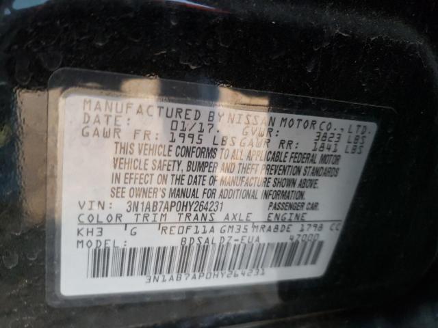 Photo 10 from auction – 2017 NISSAN SENTRA S with VIN 3N1AB7AP0HY264231