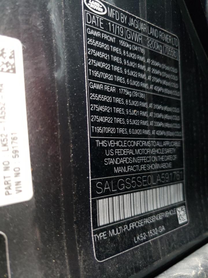 Photo 10 from auction – 2020 LAND ROVER RANGE ROVE with VIN SALGS5SE0LA591761