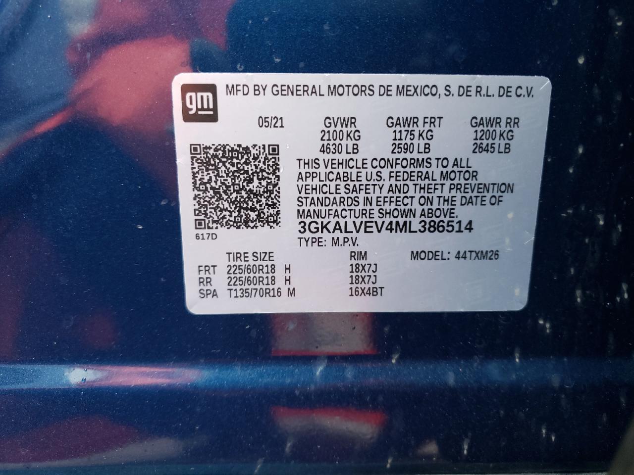 Photo 10 from auction – 2021 GMC TERRAIN SL with VIN 3GKALVEV4ML386514