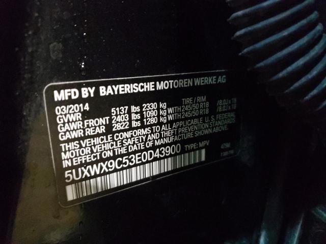 Photo 10 from auction – 2014 BMW X3 XDRIVE2 with VIN 5UXWX9C53E0D43900