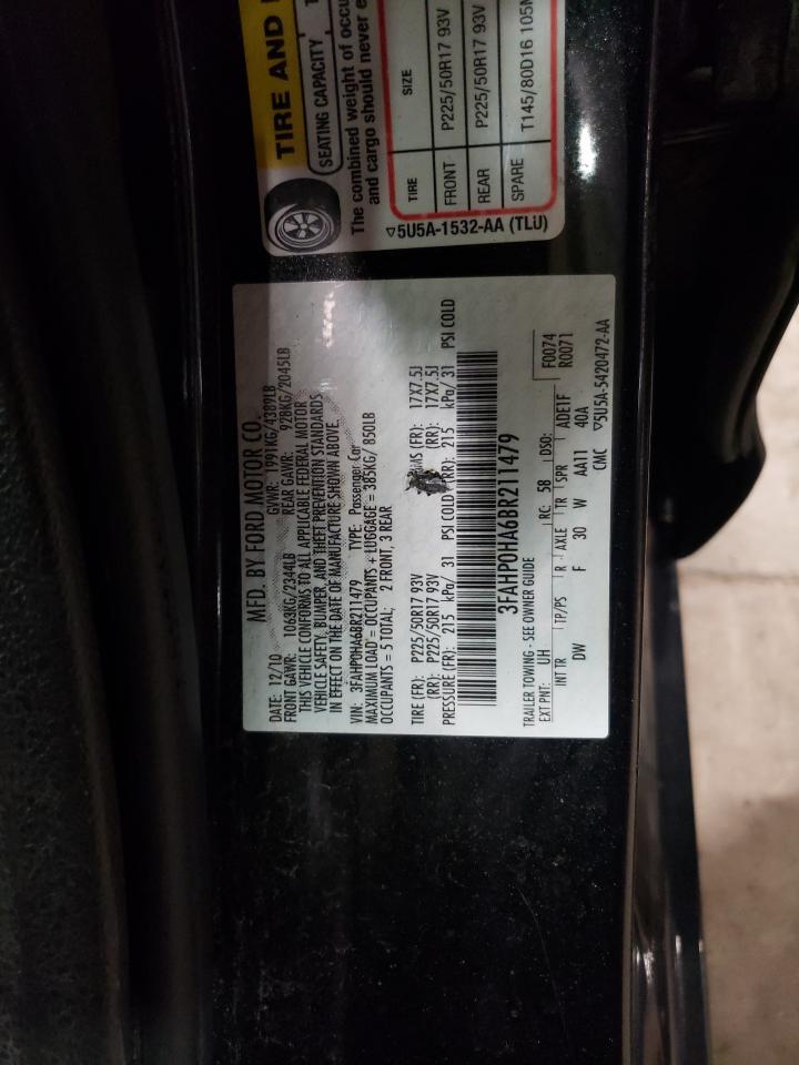 Photo 10 from auction – 2011 FORD FUSION SE with VIN 3FAHP0HA6BR211479