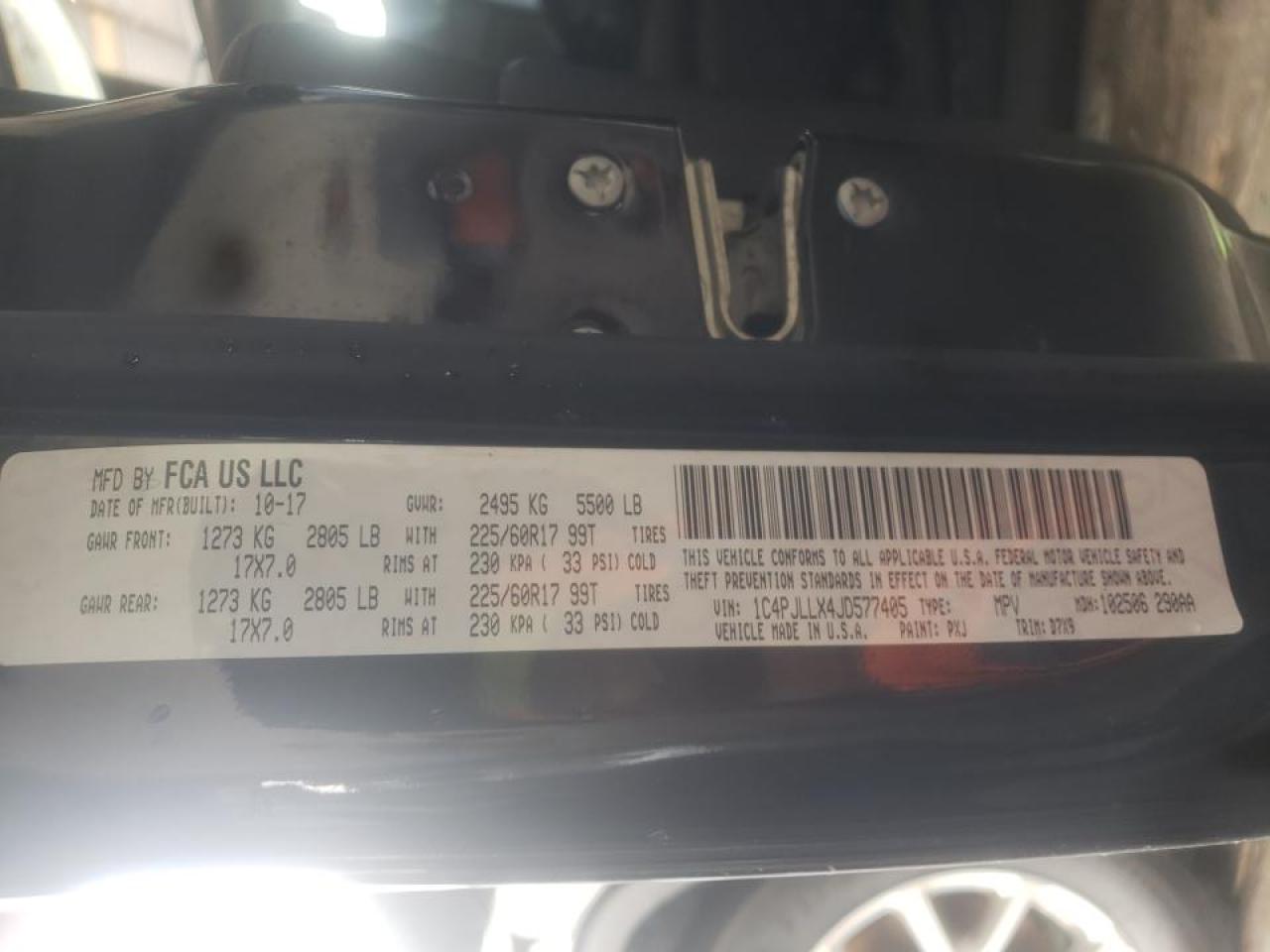 Photo 10 from auction – 2018 JEEP CHEROKEE L with VIN 1C4PJLLX4JD577405
