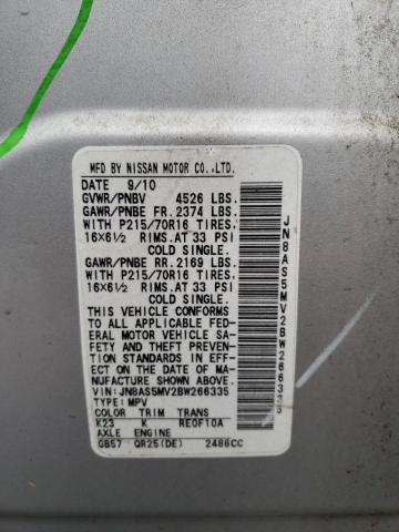 Photo 10 from auction – 2011 NISSAN ROGUE S with VIN JN8AS5MV2BW266335