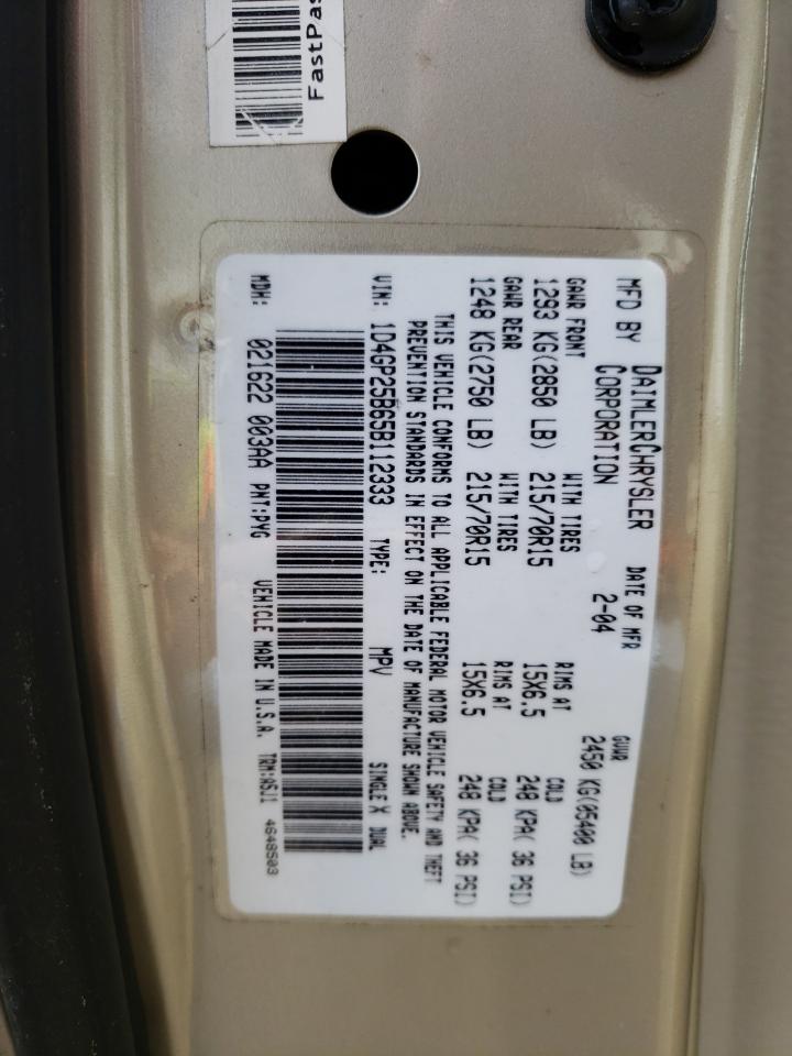 Photo 10 from auction – 2005 DODGE CARAVAN SE with VIN 1D4GP25B65B112333