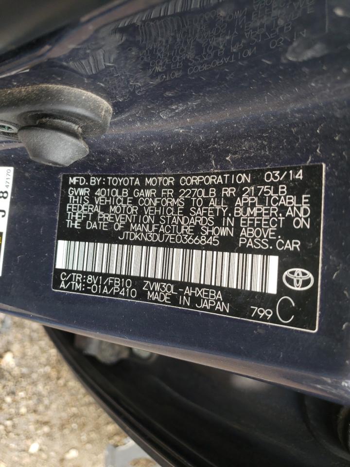 Photo 10 from auction – 2014 TOYOTA PRIUS with VIN JTDKN3DU7E0366845