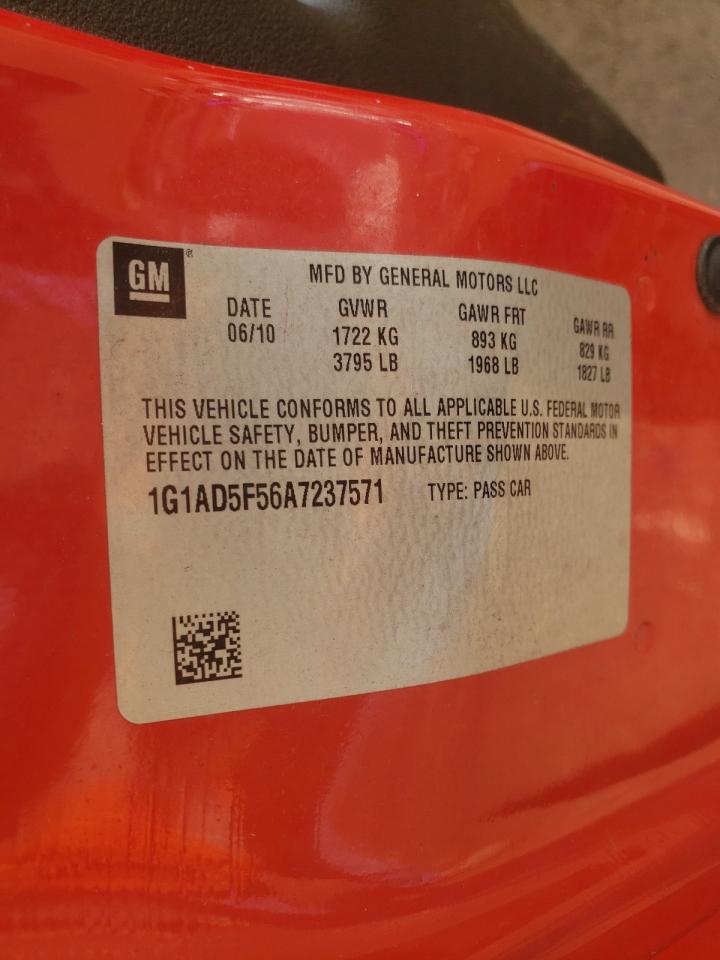 Photo 10 from auction – 2010 CHEVROLET COBALT 1LT with VIN 1G1AD5F56A7237571