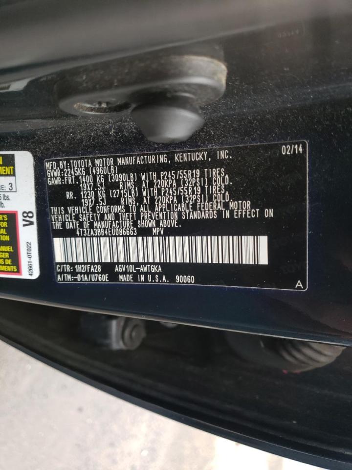 Photo 10 from auction – 2014 TOYOTA VENZA LE with VIN 4T3ZA3BB4EU086663