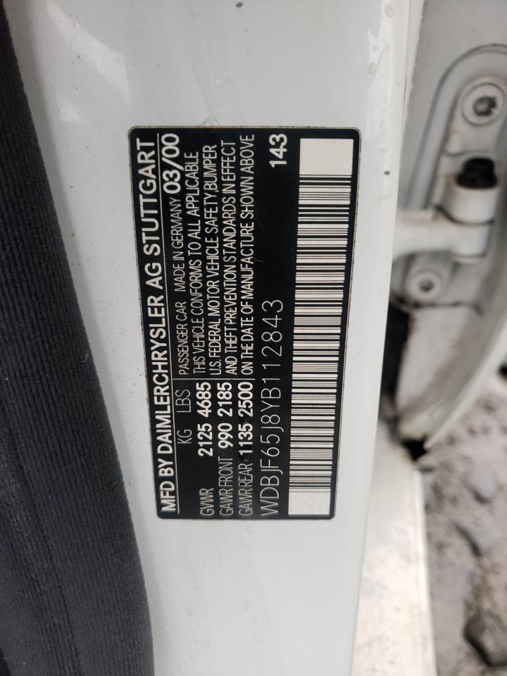 Photo 10 from auction – 2000 MERCEDES-BENZ E 320 with VIN WDBJF65J8YB112843