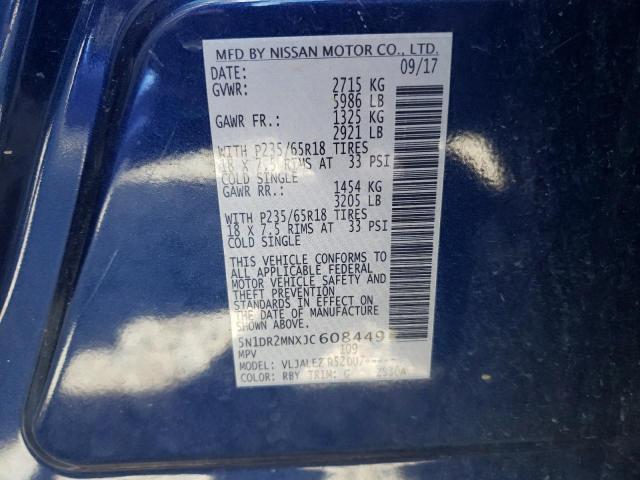 Photo 10 from auction – 2018 NISSAN PATHFINDER with VIN 5N1DR2MNXJC608449