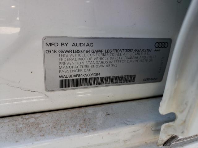 Photo 10 from auction – 2019 AUDI A8 L with VIN WAU8DAF84KN006364