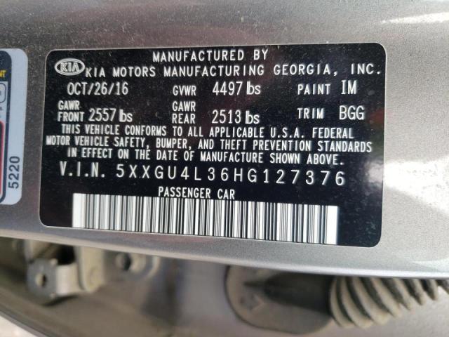 Photo 10 from auction – 2017 KIA OPTIMA EX with VIN 5XXGU4L36HG127376