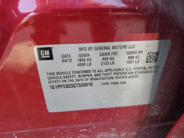 Photo 10 from auction – 2012 CHEVROLET CRUZE LT with VIN 1G1PF5SC5C7326818