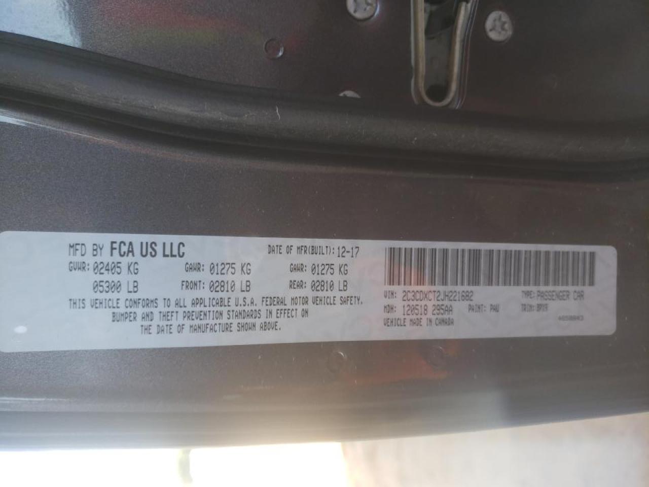 Photo 10 from auction – 2018 DODGE CHARGER R/ with VIN 2C3CDXCT2JH221682