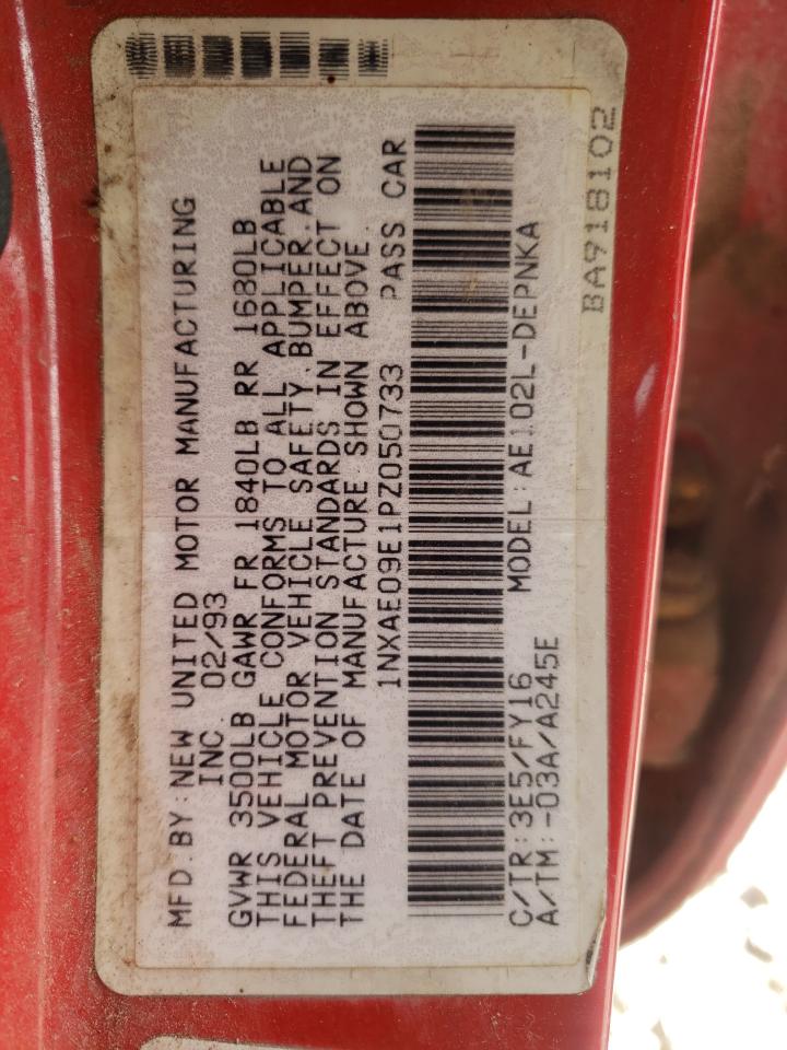 Photo 10 from auction – 1993 TOYOTA COROLLA SR with VIN 1NXAE09E1PZ050733