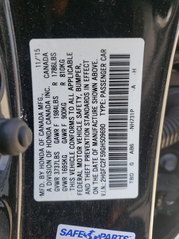 Photo 10 from auction – 2016 HONDA CIVIC LX with VIN 2HGFC2F59GH509690