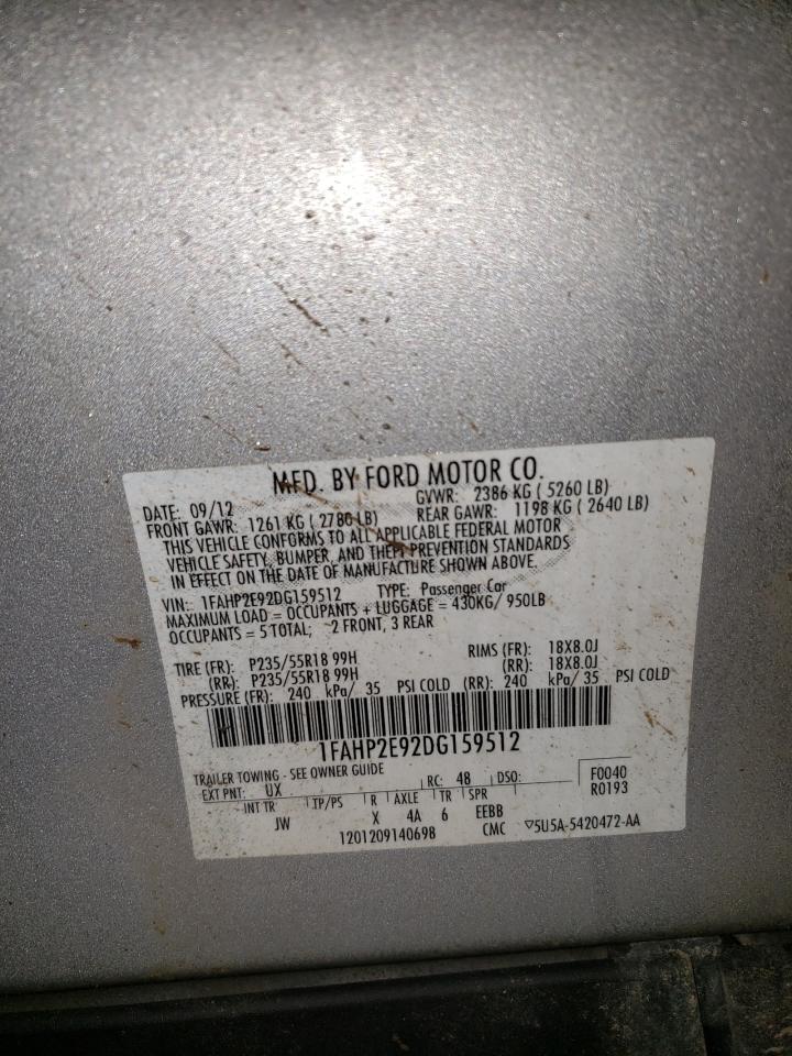 Photo 10 from auction – 2013 FORD TAURUS SEL with VIN 1FAHP2E92DG159512