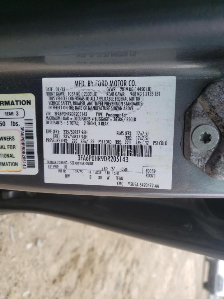 Photo 10 from auction – 2013 FORD FUSION SE with VIN 3FA6P0HR9DR205143