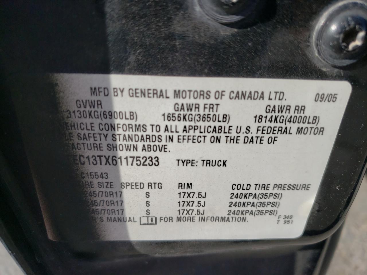 Foto 10 de la subasta – 2006 GMC NEW SIERRA con VIN 2GTEC13TX61175233