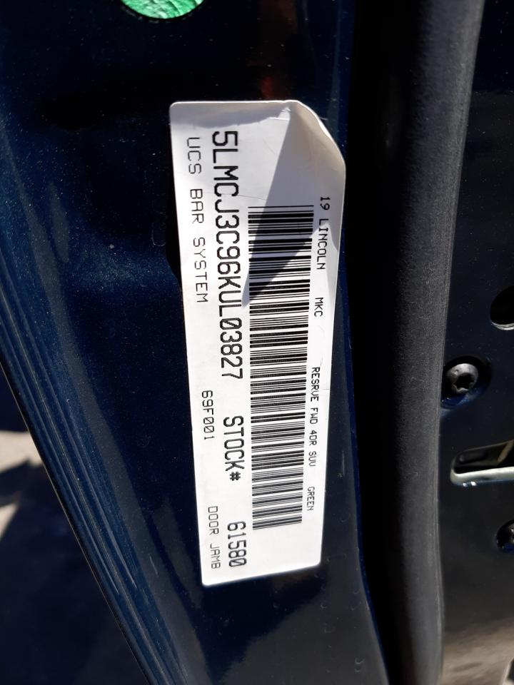 Photo 10 from auction – 2019 LINCOLN MKC RESERV with VIN 5LMCJ3C96KUL03827