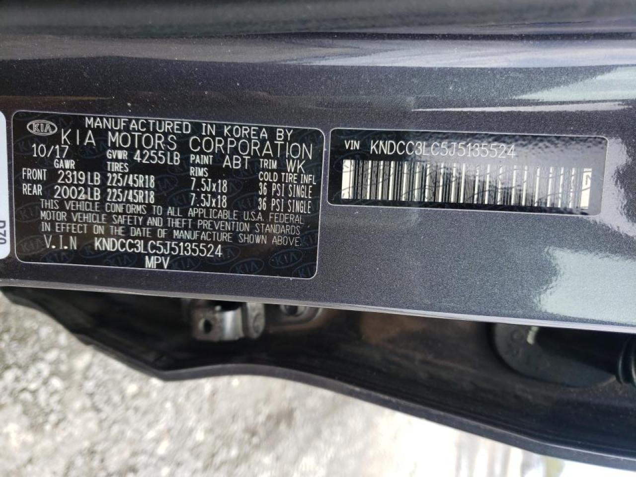 Photo 10 from auction – 2018 KIA NIRO EX with VIN KNDCC3LC5J5135524