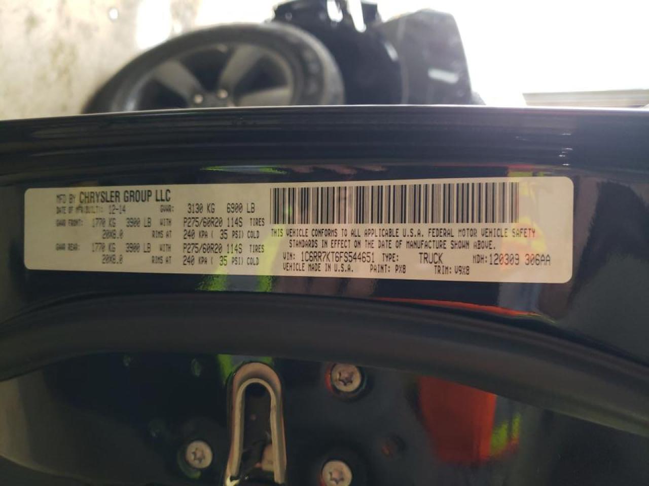 Photo 10 from auction – 2015 RAM 1500 ST with VIN 1C6RR7KT6FS544651