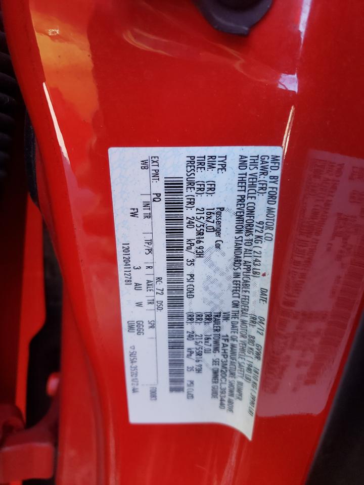 Фото 10 с аукциона – 2012 FORD FOCUS SEL с VIN 1FAHP3M20CL393440