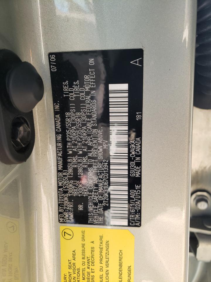 Photo 10 from auction – 2007 LEXUS RX 350 with VIN 2T2GK31U67C013942