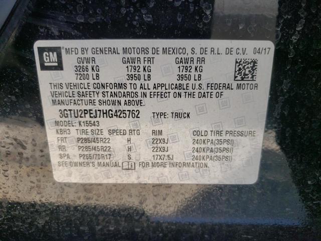 Photo 10 from auction – 2017 GMC SIERRA K15 with VIN 3GTU2PEJ7HG425762