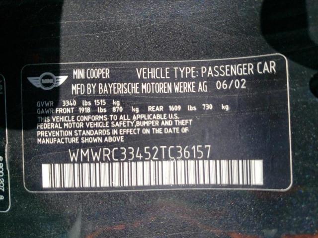 Photo 10 from auction – 2002 MINI COOPER with VIN WMWRC33452TC36157