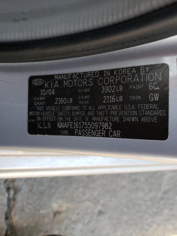 Photo 10 from auction – 2005 KIA SPECTRA5 with VIN KNAFE161755097982