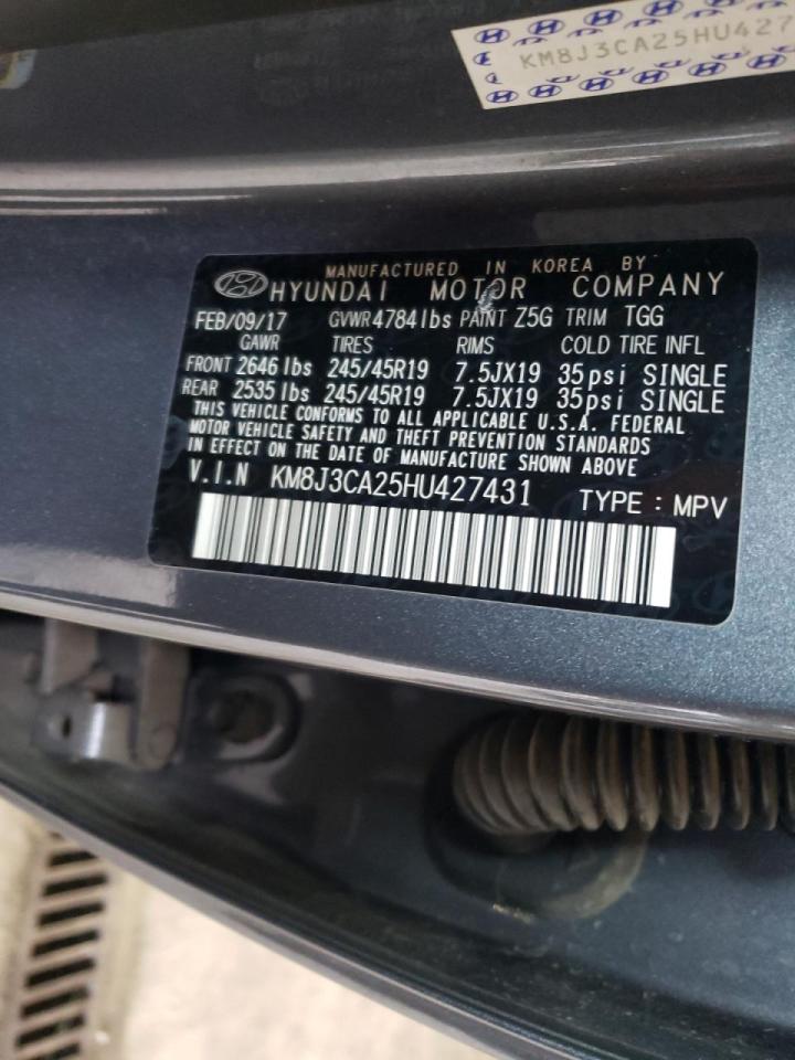 Photo 10 from auction – 2017 HYUNDAI TUCSON LIM with VIN KM8J3CA25HU427431