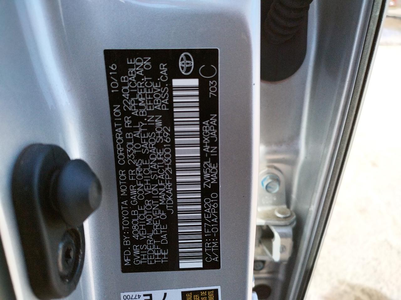 Photo 10 from auction – 2017 TOYOTA PRIUS PRIM with VIN JTDKARFP2H3001692