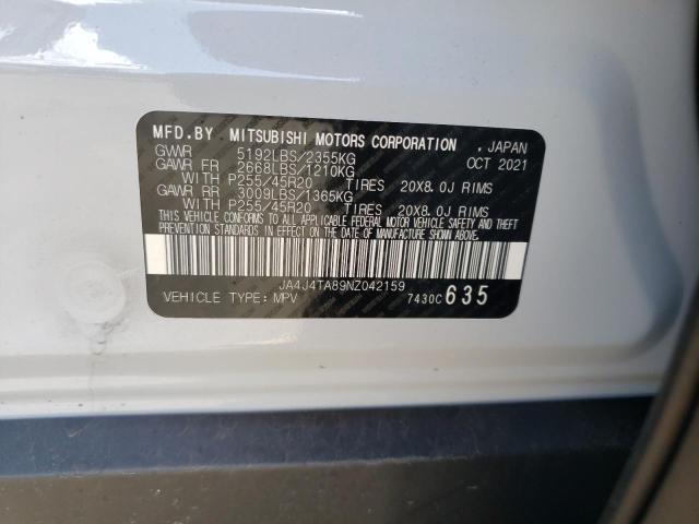 Photo 10 from auction – 2022 MITSUBISHI OUTLANDER with VIN JA4J4TA89NZ042159