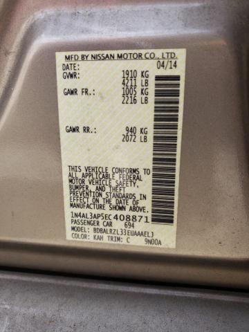 Photo 10 from auction – 2014 NISSAN ALTIMA 2.5 with VIN 1N4AL3AP5EC408871