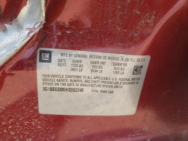 Photo 10 from auction – 2017 CHEVROLET CRUZE LT with VIN 3G1BE6SM5HS592246