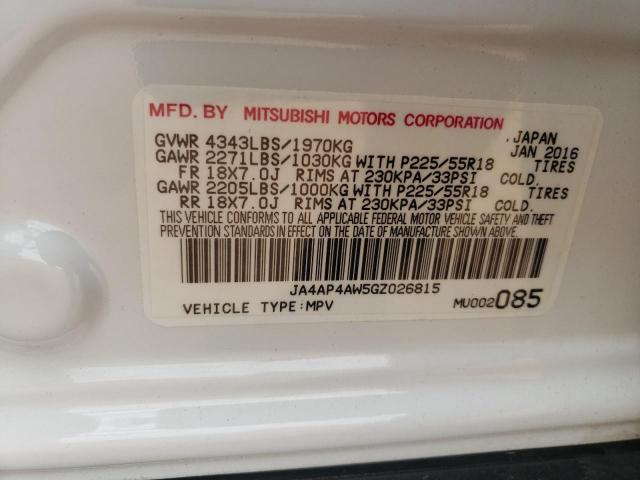 Photo 9 from auction – 2016 MITSUBISHI OUTLANDER with VIN JA4AP4AW5GZ026815
