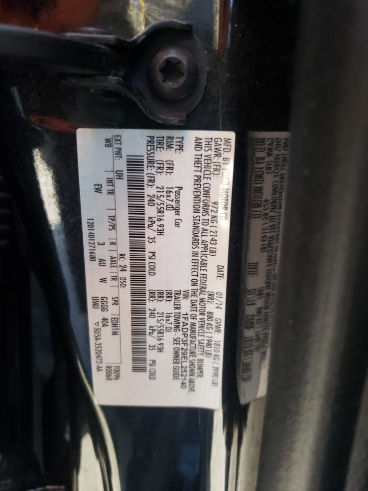 Photo 10 from auction – 2014 FORD FOCUS SE with VIN 1FADP3F29EL252140