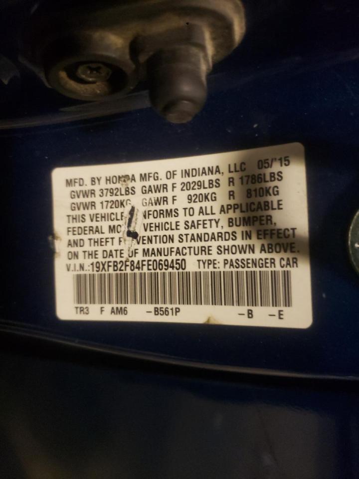 Photo 10 from auction – 2015 HONDA CIVIC EX with VIN 19XFB2F84FE069450