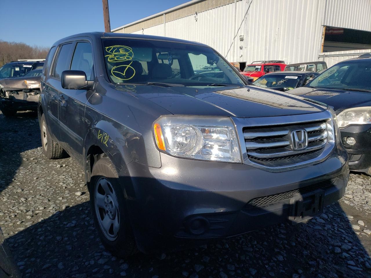 HONDA PILOT LX 2012 with VIN 5FNYF4H25CB063096 - Photo from auction