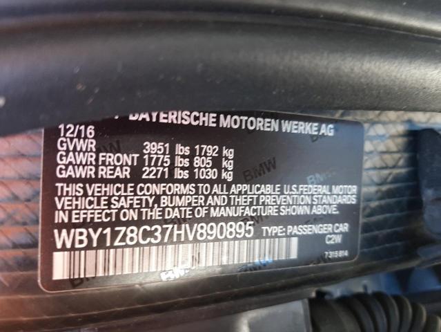 Photo 10 from auction – 2017 BMW I3 REX with VIN WBY1Z8C37HV890895